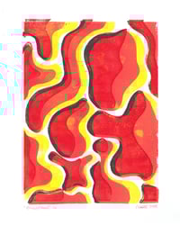 Blobs (Red) Lino Print