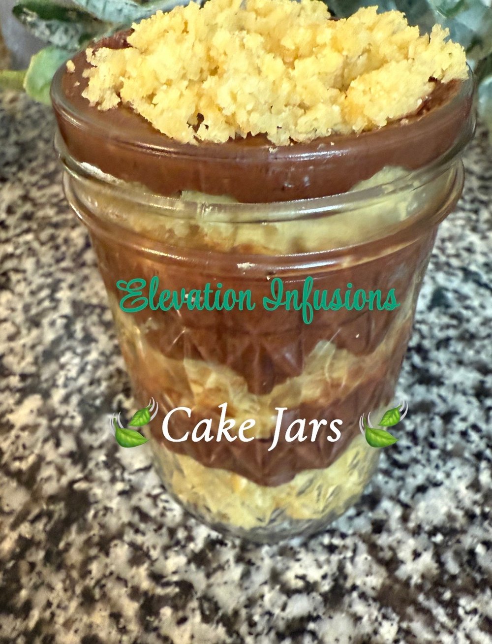 Image of Fly High Elevation Infusions Cake Jar-Yellow Cake/Chocolate Icing