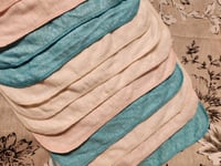 Image 2 of Linen 2-Ply Cloths in Pink, Aqua, and Un-dyed Natural 