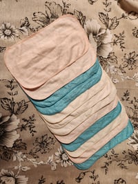 Image 1 of Linen 2-Ply Cloths in Pink, Aqua, and Un-dyed Natural 