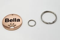 Image 2 of Stainless Steel Custom Pet ID Tag Round Paw Cat Dog French Bulldog 2-Side FREE SHIPPING