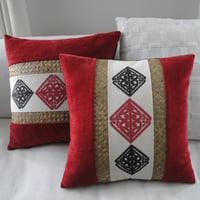 Image 2 of Pā o te hā  cushion in red