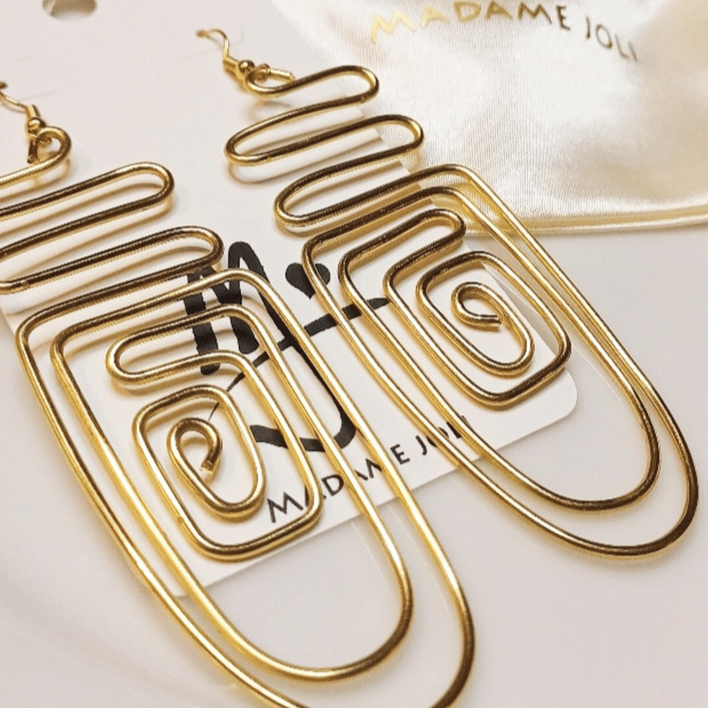 Image of "Beautiful Whirlwind" Brass Wrapped Earrings