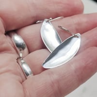 Image 5 of Sterling Silver Spoon Bowl Earrings – Satin Finish