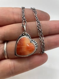 Image 1 of Spiny oyster heart shape cabochon sterling silver