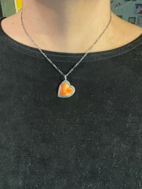 Image 2 of Spiny oyster heart shape cabochon sterling silver