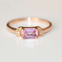 Image 2 of Pink Sapphire Crescent Ring