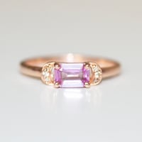 Image 1 of Pink Sapphire Crescent Ring