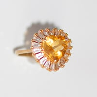 Image 2 of Golden citrine topaz heart ring