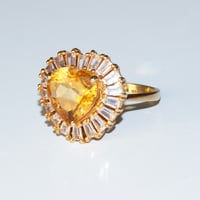 Image 1 of Golden citrine topaz heart ring