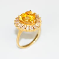 Image 4 of Golden citrine topaz heart ring