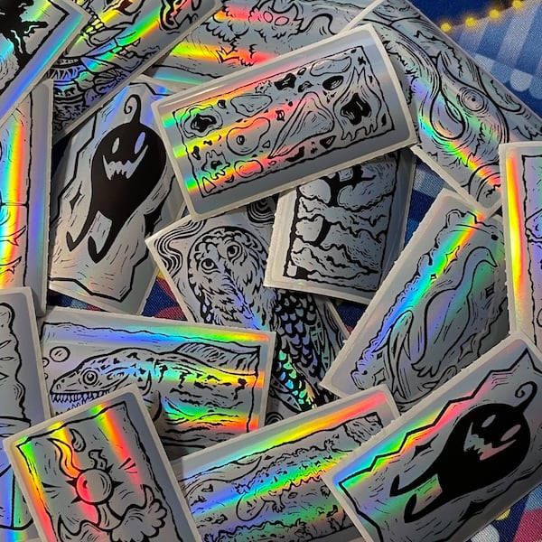 Image of Holo Label Lino Stickers