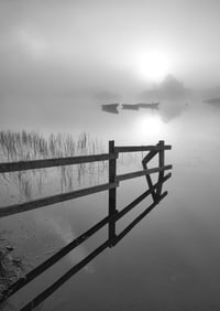 Three wee boats on the horizon exclusive print (monochrome)