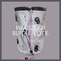 Image 1 of Frazzled Birdie Tote - Kids Teens Young Adult Purple and White Fashion Carry Bag