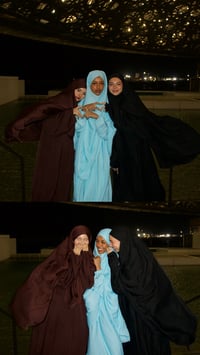 Image 2 of Solid Color Khimar Set 