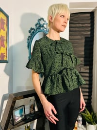 Image 1 of Luna Top Green leopard Print 