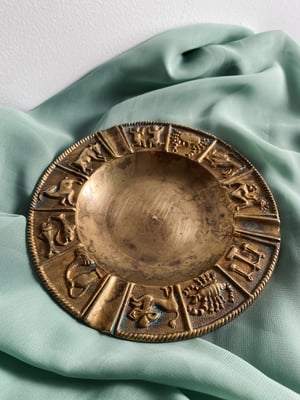 Image of Cendrier coupelle en bronze // signes du zodiaque