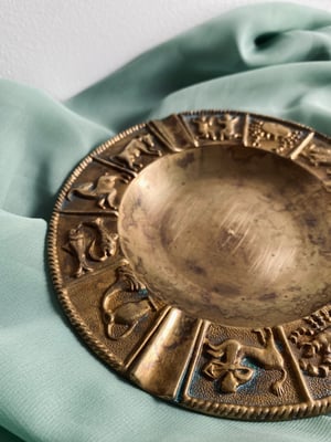 Image of Cendrier coupelle en bronze // signes du zodiaque