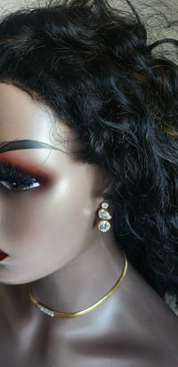 Image 3 of Tripple Diamond Drop CZ Earrings