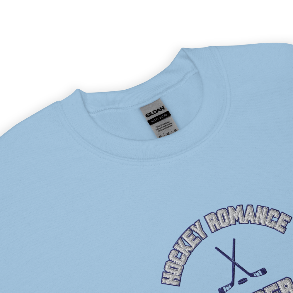 Image of Hockey romance embroidery Unisex Sweatshirt with shirt detail 