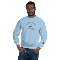 Image 9 of Hockey romance embroidery Unisex Sweatshirt with shirt detail 