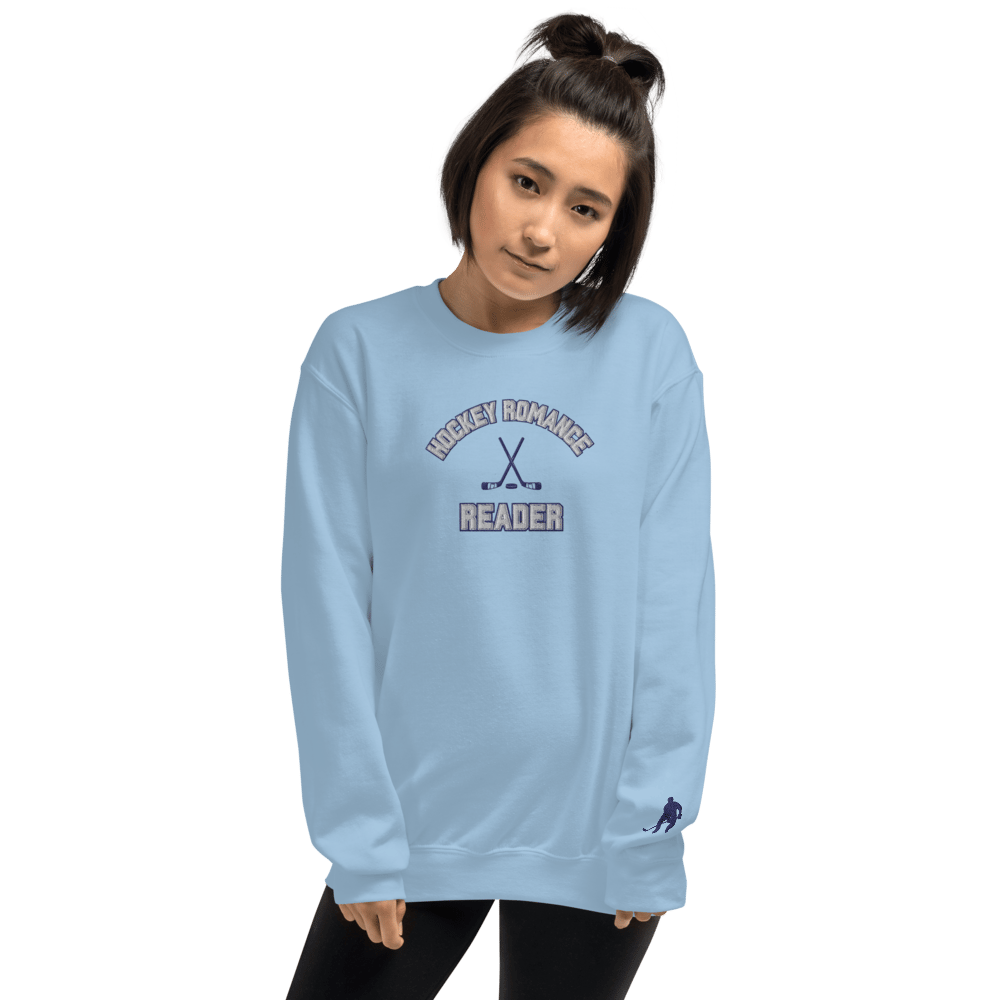 Image of Hockey romance embroidery Unisex Sweatshirt with shirt detail 