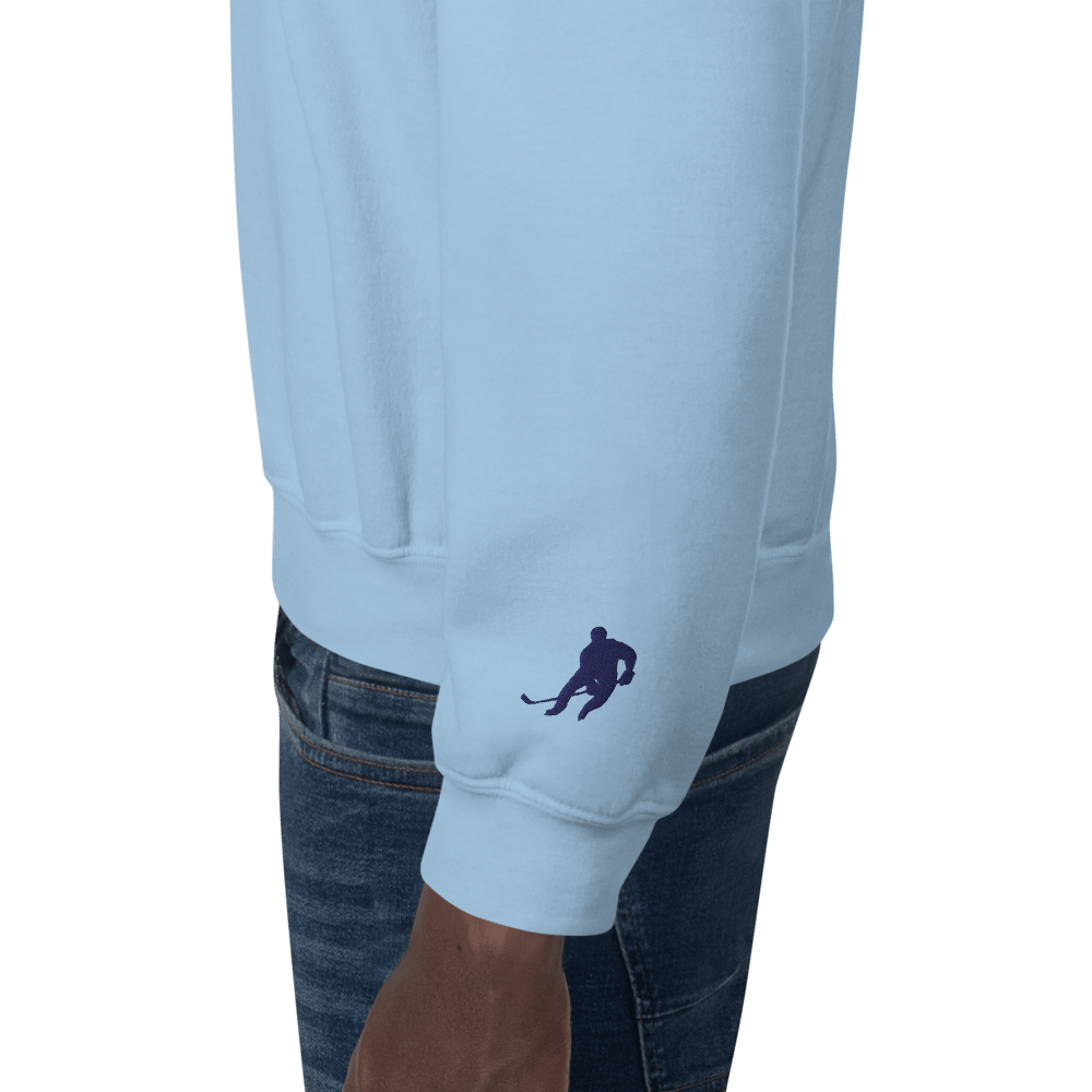 Image of Hockey romance embroidery Unisex Sweatshirt with shirt detail 