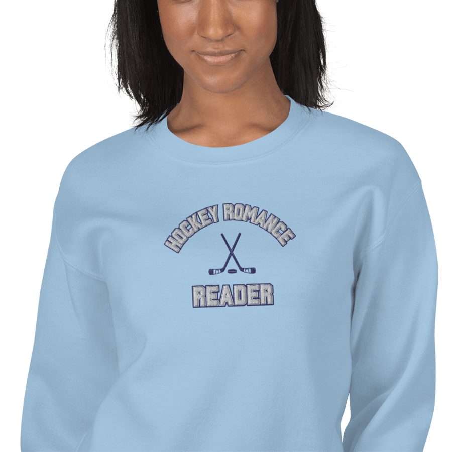 Image of Hockey romance embroidery Unisex Sweatshirt with shirt detail 