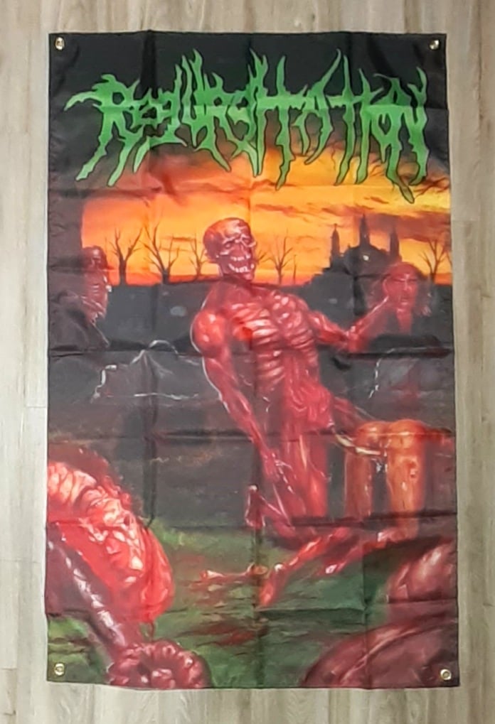 Image of REGURGITATION "Tales of Necrophilia" 5x3 FLAG