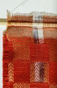 Image 4 of WOVEN WALL HANGING TEXTILE ARTWORK NATURALLY DYED MADDER RED | NO.3