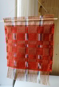 Image 5 of WOVEN WALL HANGING TEXTILE ARTWORK NATURALLY DYED MADDER RED | NO.3