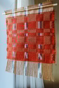 Image 2 of WOVEN WALL HANGING TEXTILE ARTWORK NATURALLY DYED MADDER RED | NO.3