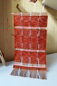 Image 2 of WOVEN WALL HANGING TEXTILE ARTWORK NATURALLY DYED MADDER RED | NO.5