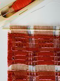 Image 4 of WOVEN WALL HANGING TEXTILE ARTWORK NATURALLY DYED MADDER RED | NO.5