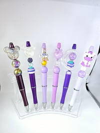 Purple Beaded Ink Pens 