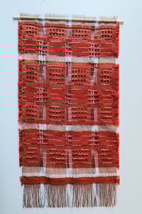 Image 5 of WOVEN WALL HANGING TEXTILE ARTWORK NATURALLY DYED MADDER RED | NO.5