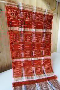 Image 3 of WOVEN WALL HANGING TEXTILE ARTWORK NATURALLY DYED MADDER RED | NO.5