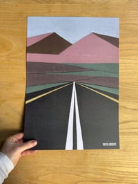 Image 1 of Roadscape Collage Print on Linen Texture Paper