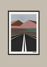 Image 2 of Roadscape Collage Print on Linen Texture Paper