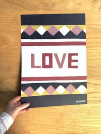 Image 1 of Love Collage Print on Linen Texture Paper