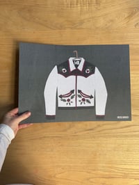 Image 1 of Western Jacket Print on Linen Texture Paper
