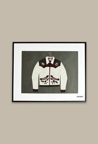Image 2 of Western Jacket Print on Linen Texture Paper