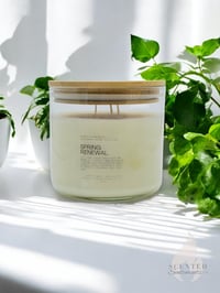 Image 2 of Spring Renewal 14 OZ Fresh Cut Grass Scented 3-Wick Soy Wax Candle - Spring Scented Soy Candle