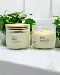 Image 3 of Spring Renewal 14 OZ Fresh Cut Grass Scented 3-Wick Soy Wax Candle - Spring Scented Soy Candle