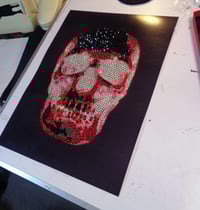 Image 1 of A3 Negative Rhinestone Skull (Red) Artwork or T shirts