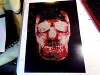 Image 6 of A3 Negative Rhinestone Skull (Red) Artwork or T shirts