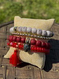 Red 4pc Bracelet Stacks