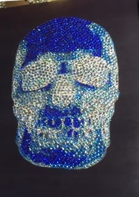 Image 4 of SOLD A3 Negative Rhinestone Skull (Blue) art & T shirts