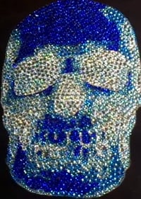 Image 5 of SOLD A3 Negative Rhinestone Skull (Blue) art & T shirts