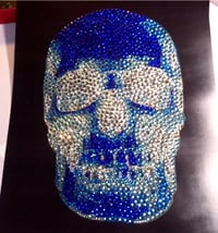 Image 2 of SOLD A3 Negative Rhinestone Skull (Blue) art & T shirts